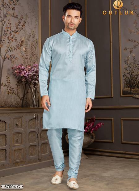 Sky Clue Colour Outluk 67 C Fancy Traditional Wear Latest Kurta Pajama Mens Collection 67004-C